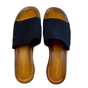 DANELLE Alloy Slip On Sandals Brown Blue Size 7